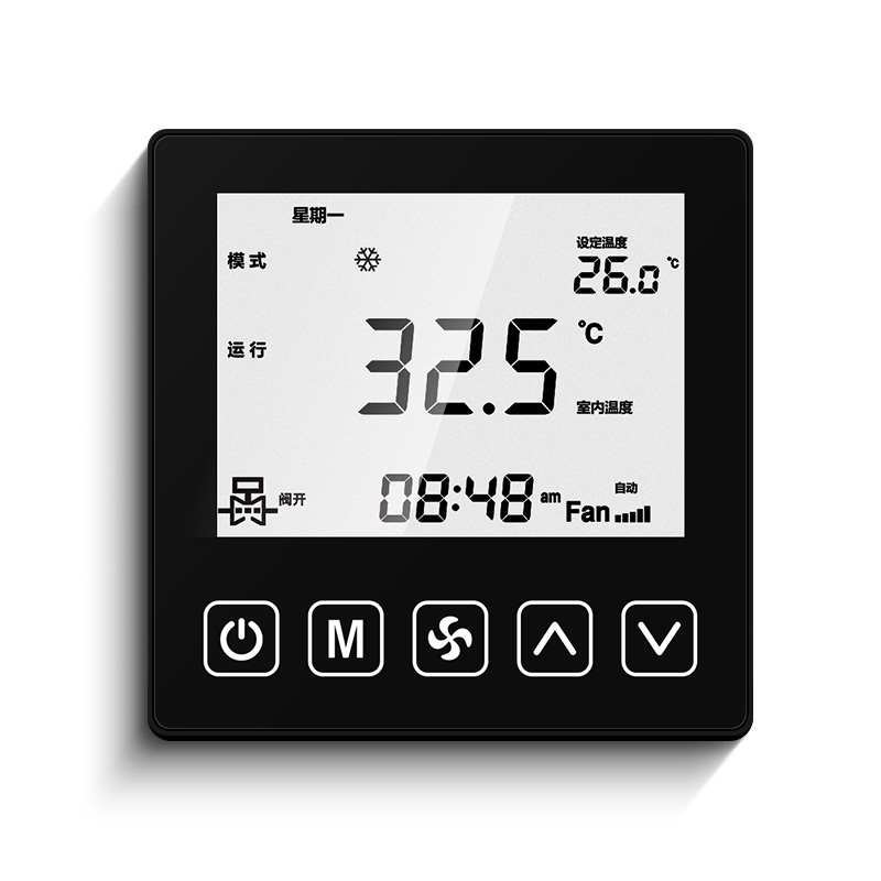 中央空调控制器面板开关温控器风机盘管液晶12v/24v线控器水机
