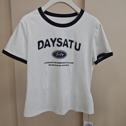 【天天yoko】商场同款夏季新品撞色印花烫钻T恤N035A52926