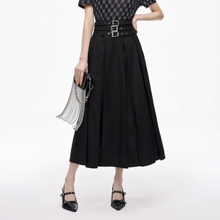 夏季 商场同款 腰头三条腰带设计半裙N164C42173 时菲菲