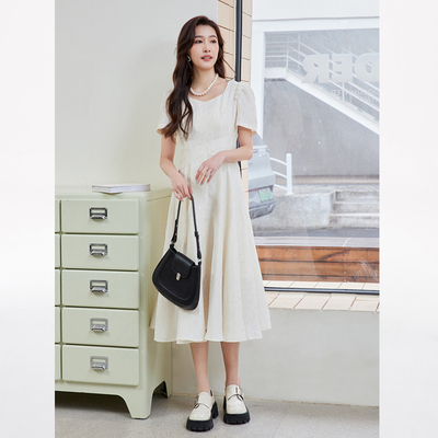 【时菲菲】商场同款夏季新品提花浮雕连衣裙N194A42713