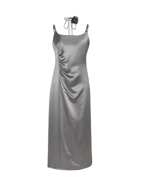 【时菲菲】商场同款春秋侧边扭褶醋酸吊带裙N197A43559