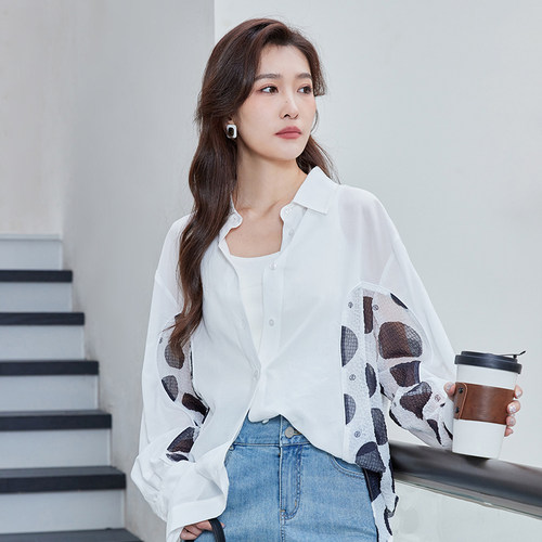 【时菲菲】商场同款夏季新品波点印花衬衫N044A42446