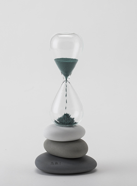 马鹿 石间沙漏磁力鹅卵石创意摆件工F艺品装饰文创礼品生日情人节