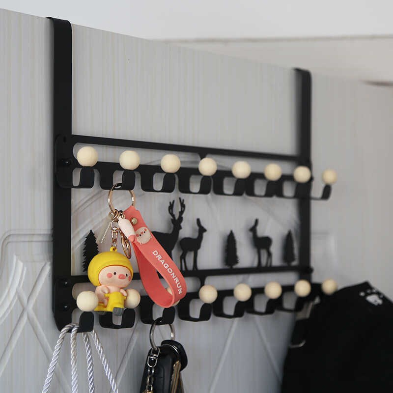 门后挂钩挂衣架免打孔门背式收纳置物架H卧室门挂衣钩挂架壁挂挂