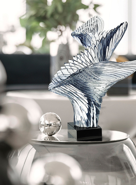 现代创意展翅飞杨透明雕r塑酒店大堂别墅样板间摆件大型软装艺术