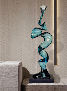 现代抽象摆件客厅玄关家居软x装饰工艺术品透明树脂电视柜创意雕