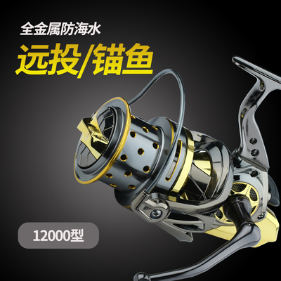 全金属无间隙远投轮纺车轮斜口锚鱼轮锚杆海K竿10000型渔轮鱼线轮