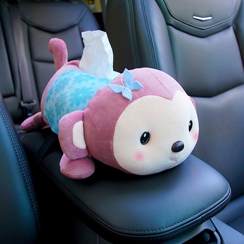 创意车载扶手箱纸巾盒可爱卡通A抽汽车抽纸盒挂式车内装饰用品新