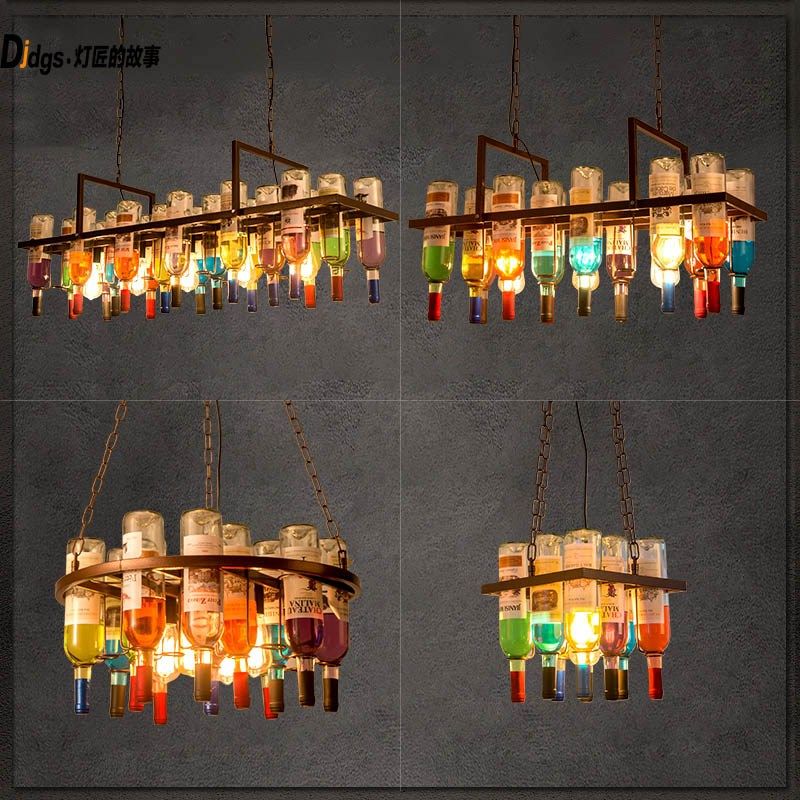火锅店餐厅酒吧清吧氛围装饰创意个性复古工业风吧台玻璃酒瓶吊灯,家装灯饰光源,酒店/宴会厅/餐饮吊灯,淘宝优惠券,粉丝福利购,淘宝优惠卷