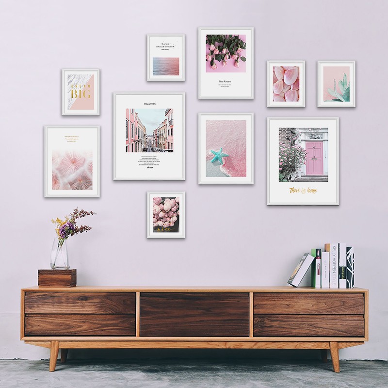 客厅餐厅墙面照片墙实木相框挂墙组合背景墙装饰定制洗照片免打孔