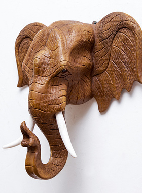 异丽中式创意大象头墙壁挂件立体挂饰客厅玄关电视背景墙面装饰品