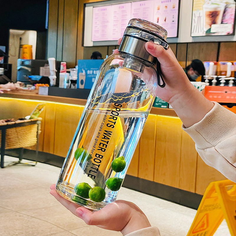 耐高温玻璃水杯大容量1000ml水壶便携茶杯男士茶水分离泡茶杯子瓶