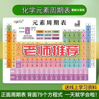 化学元素周期表方程式口诀卡片大全挂图便携初三初高中九年级118