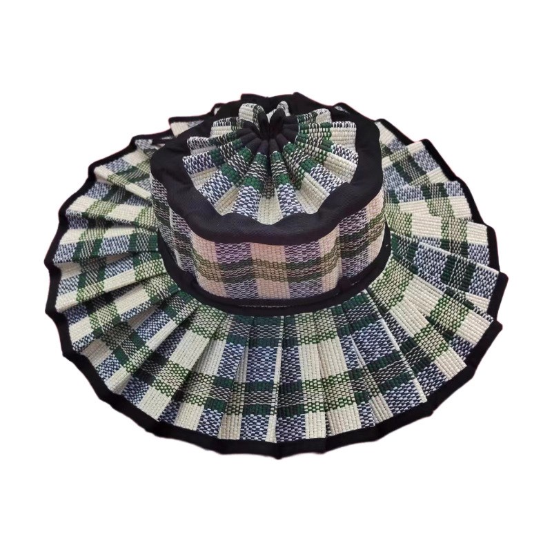 夏季遮阳帽麦秆i帽草帽沙滩帽女可折叠海滩帽女防晒帽 折叠帽厂家