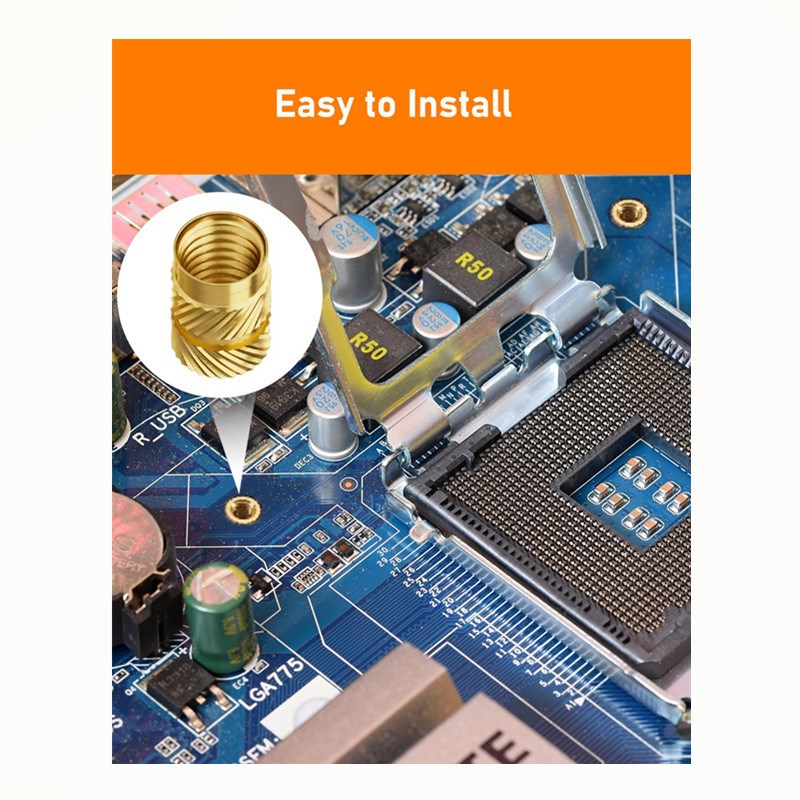 360pcs 土八铜螺母o盒装 黄铜熔化螺纹M2.5M2M4M5M6用于塑料 跨镜