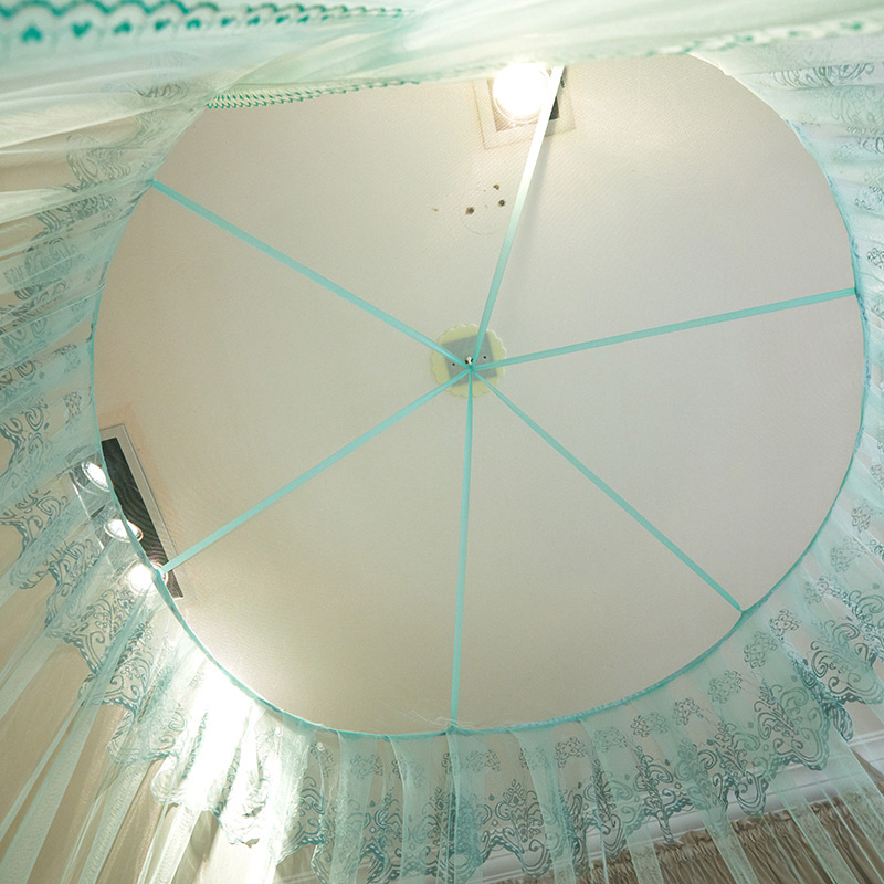 圆形蚊帐吊顶公主吊挂式圆顶免安装双层纱家用1.8m床2米床大圆床