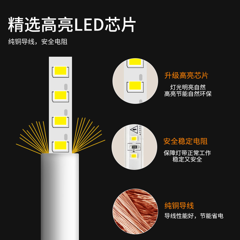 柔性灯带LED灯条线形灯360度圆形线条灯220v户外防水霓虹彩色超亮