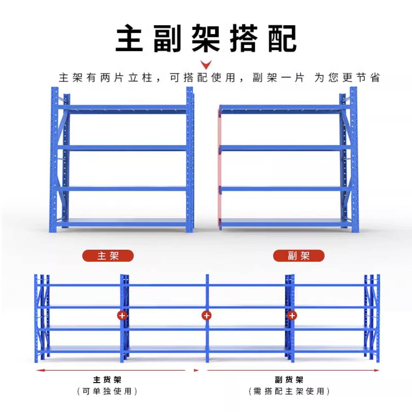置物架货架层仓储仓库架库多房重子型货架家用车库货物铁架展示架