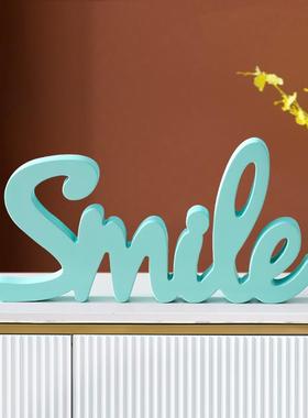 客厅装饰摆件家居饰品字母家庭创意英文木质儿童样板间桌面装饰品