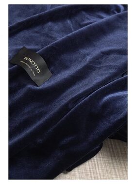 意大利工厂BONOTTO蓝月光海 高货天鹅绒弹力蓝色面料 幅宽150厘米