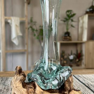 沉木枯木创意个性绿萝吊钟玻璃水培花插自然风花瓶禅意新中式摆件