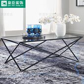 岩板现代简约铁艺亚克力客厅茶几小户型家用小茶几桌2024新款 茶桌