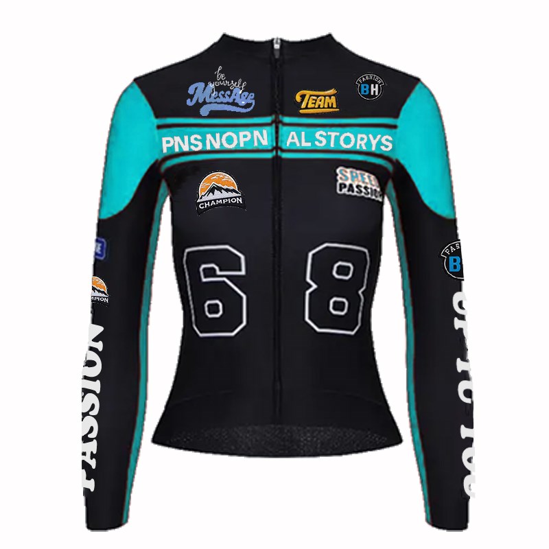 PAS长袖山地自行车骑行服修身英伦风机车服骑行服公路车男女