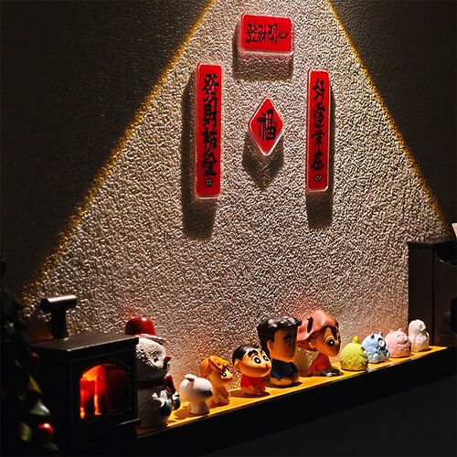 蜡笔小新娃娃屋挂画感应夜灯玄关装饰画电表箱弱电箱遮挡免打孔