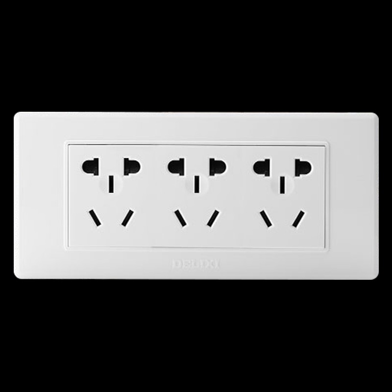 德力西118型开关插座九孔面板 三插多功能 15孔十五眼9孔墙壁暗装