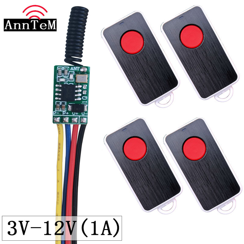 M微型迷你小模块3V3.7V9V12v远程控制电池电源无线遥控开关