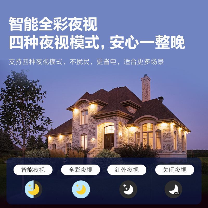 大华乐橙400万室外防水摄像头彩色高清360度全景家用无线网络监控