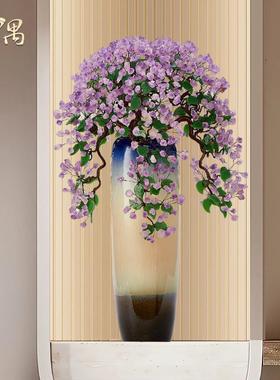 紫水晶大花瓶摆件客厅落地酒店大堂别墅楼梯转角轻奢高级感装饰品