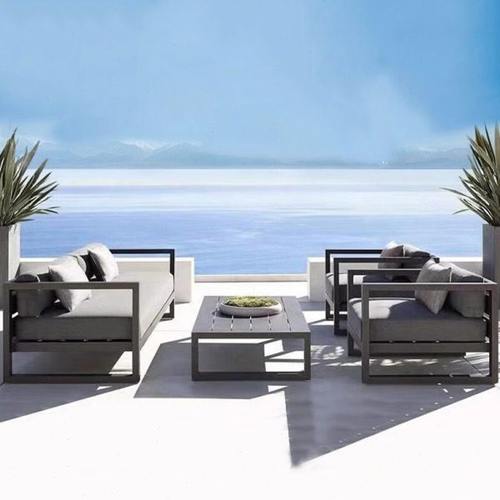 户外铝合金沙发组合庭院露台花园售楼部阳光房室外休闲不锈钢家具