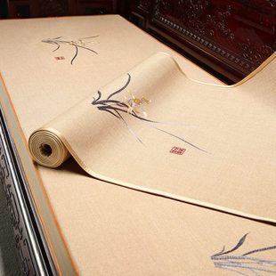 中式红木沙发坐垫套罩高档棉麻罗汉床沙发巾实木沙发垫靠背巾定制