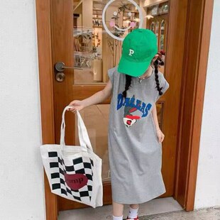 女童连衣裙夏季薄款女大童长裙小女孩夏装T恤裙子儿童纯棉背心裙