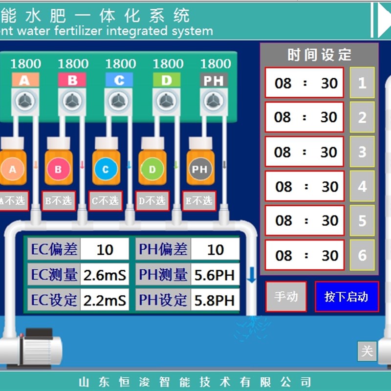 智能灌溉水肥一体化机施肥机w灌溉控制器PLC物联网毕业蠕动泵精密