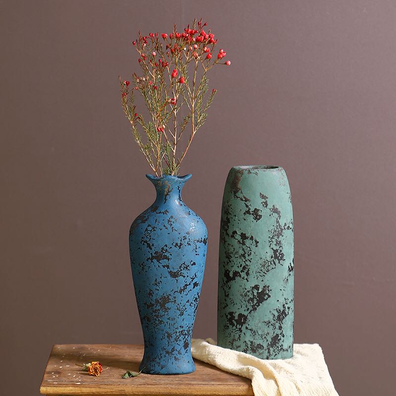 捡漏陶缘溪陶瓷复古陶罐粗陶干花水养小N花瓶客厅插花摆件花盆