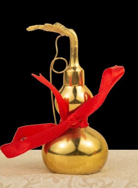 五帝钱铜葫芦挂件门对门开盖空心装朱砂纯客厅八卦铜葫芦摆件