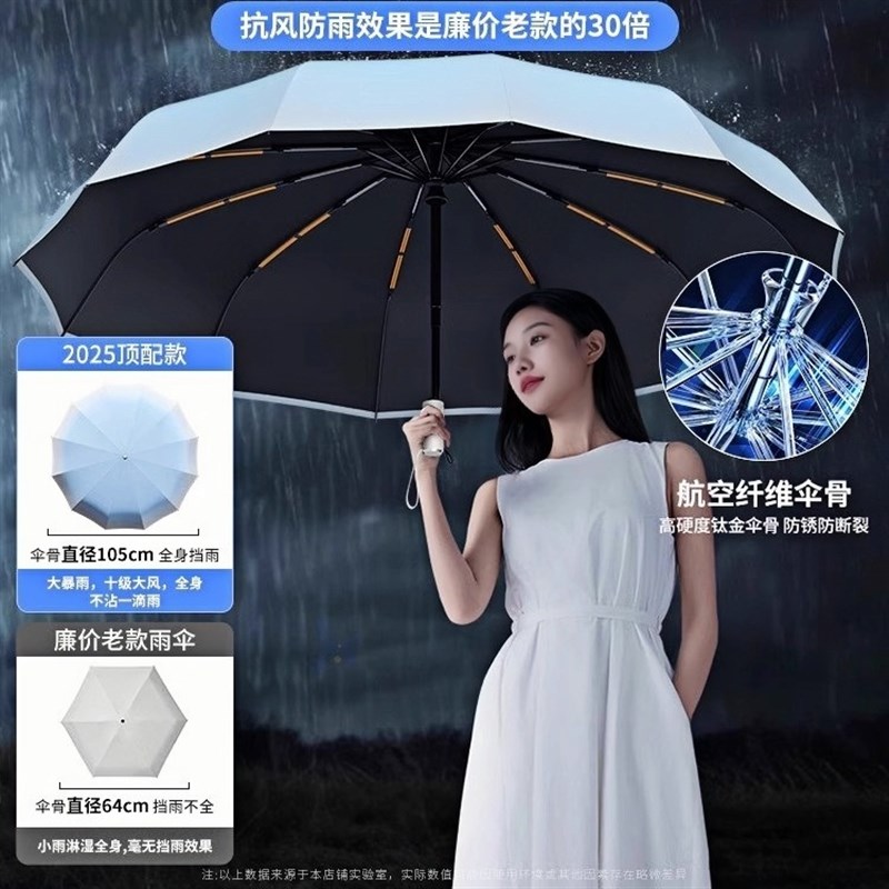 渐变全自动雨伞晴雨两用男女遮阳伞加大加厚加固折叠抗风学生