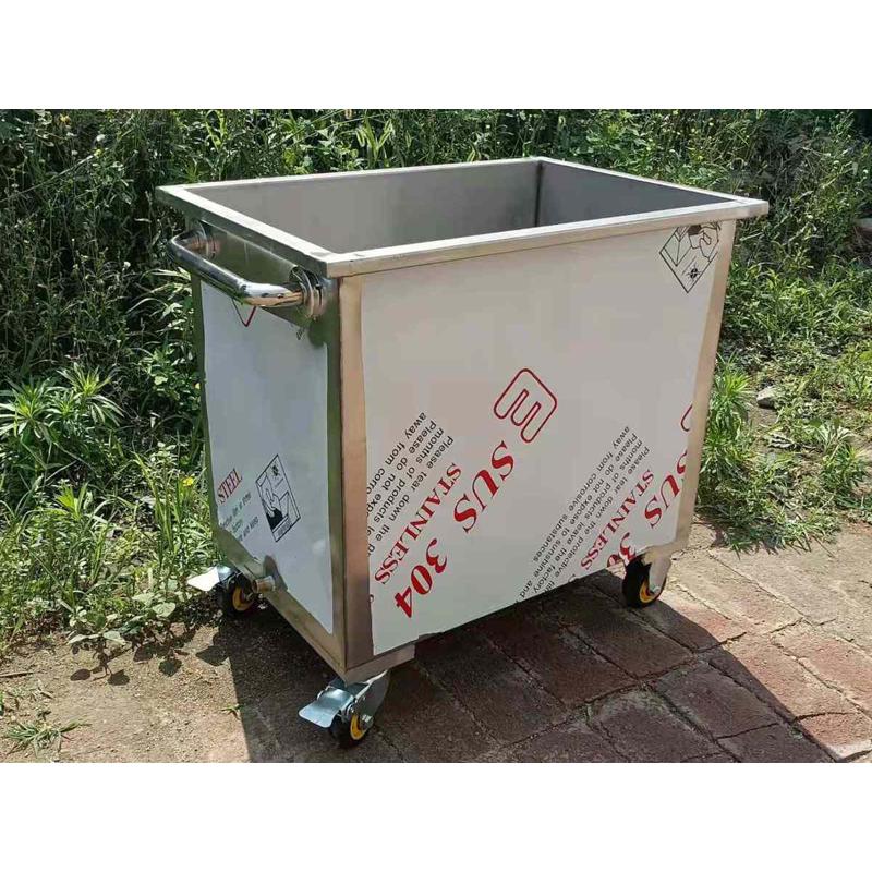 定制移动式不锈钢储水箱方形工业储水桶移物池手推车浸泡池卤煮桶