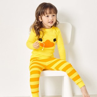 宝宝家居服线衣线裤 女童衬衣衬裤 春秋女孩秋衣秋裤 儿童薄内衣套装