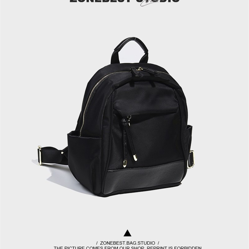 时尚高颜值小背包2024新款日韩轻便柔软尼龙布双肩包百搭休闲书包