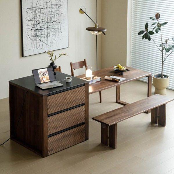 北美黑胡桃木岛台餐桌一体可伸缩抽拉式抽屉柜樱桃木餐边储物岛台,住宅家具,岛台,淘宝优惠券,粉丝福利购,淘宝优惠卷