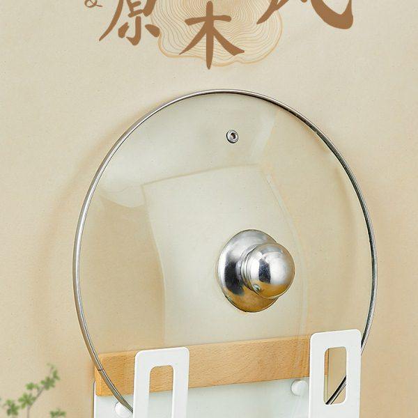 简约原木风实木锅盖架免打孔壁挂式厨房墙上悬挂砧板架白色奶油发,厨房/烹饪用具,锅盖架/锅盖收纳垫,淘宝优惠券,粉丝福利购,淘宝优惠卷