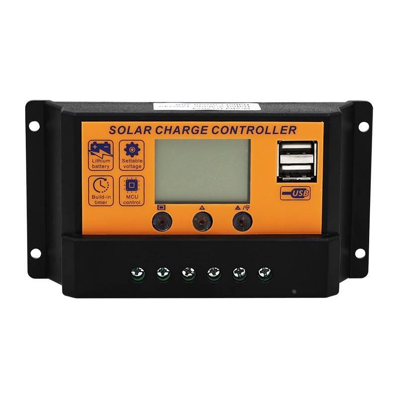 太阳能控制器10A30A12V/24V锂电池全自动通用型路灯光伏发电家用*