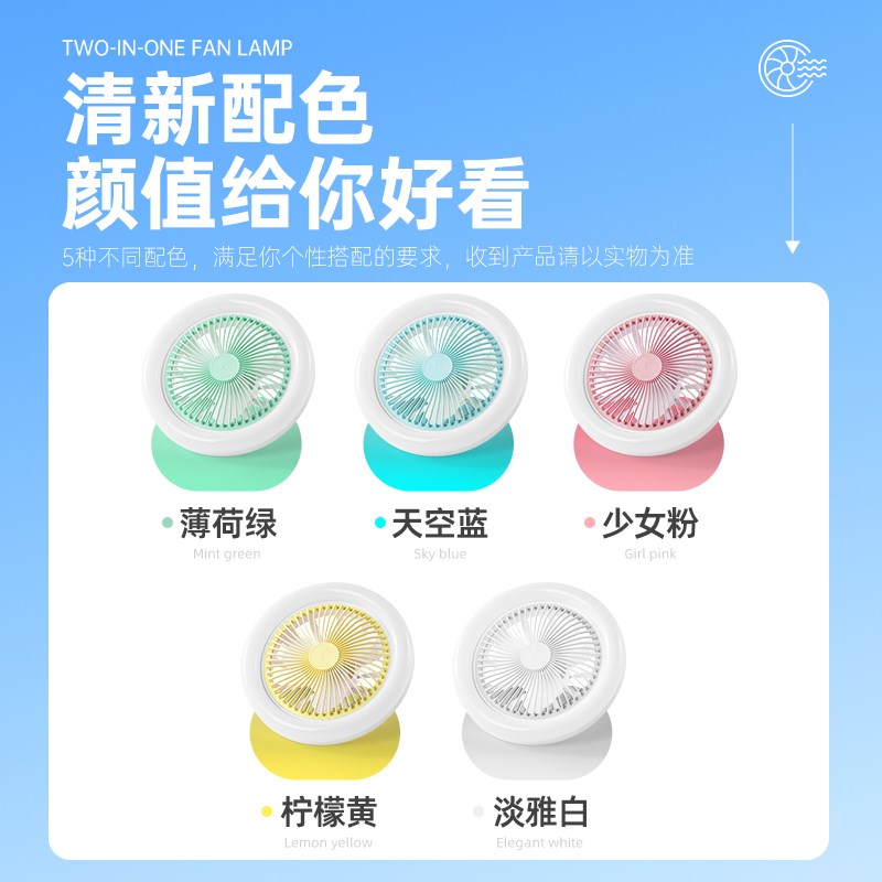 E27螺口多功能遥控卧室风扇吊灯一体厨房电风Q扇家用餐厅吊扇灯泡