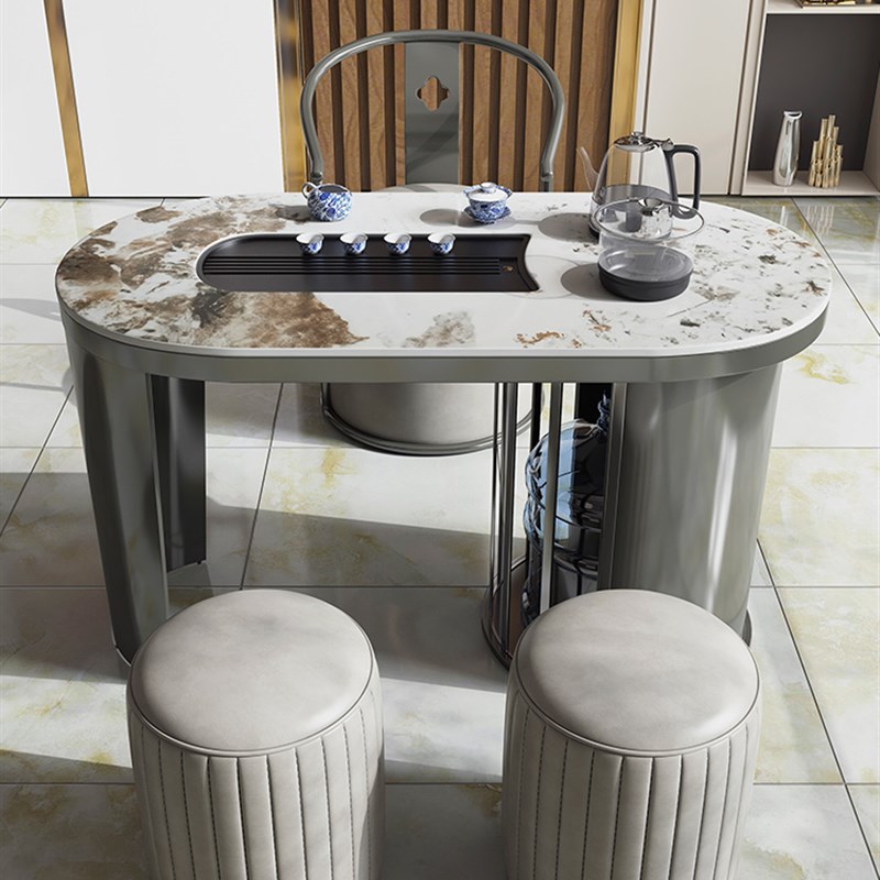 茶桌椅组合e小型泡茶桌轻奢岩板茶台办公室茶桌家用会客阳台茶桌