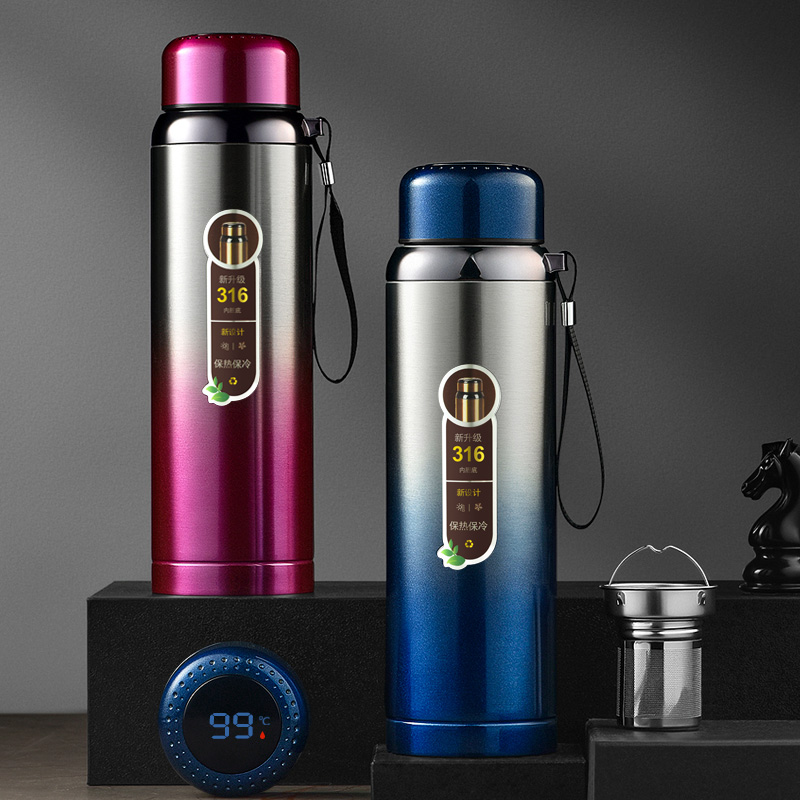 316不锈钢保温杯水杯男士杯子男茶杯女生茶水分离智能Z男生大容量