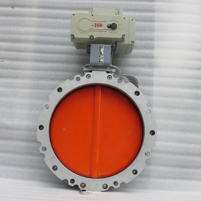 静海电动粉尘蝶h阀v2fs双法兰DN100-600铝合金粉体水泥通风碟阀