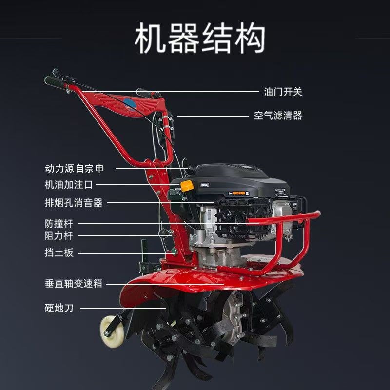 新款宗申微耕机小型汽p油家用多功能松土水田锄草开沟翻地旋耕机